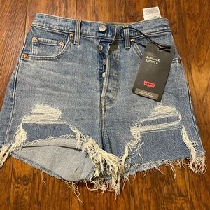 Levi high waisted jeans shorts